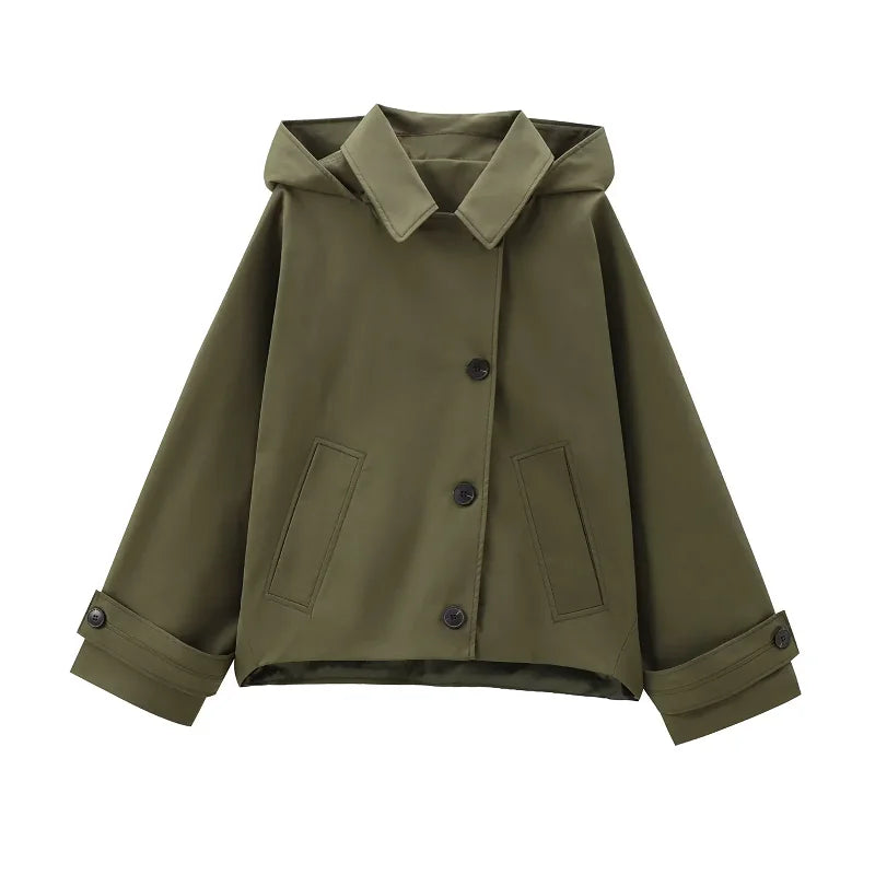 Chaqueta utilitaria con capucha de talla grande