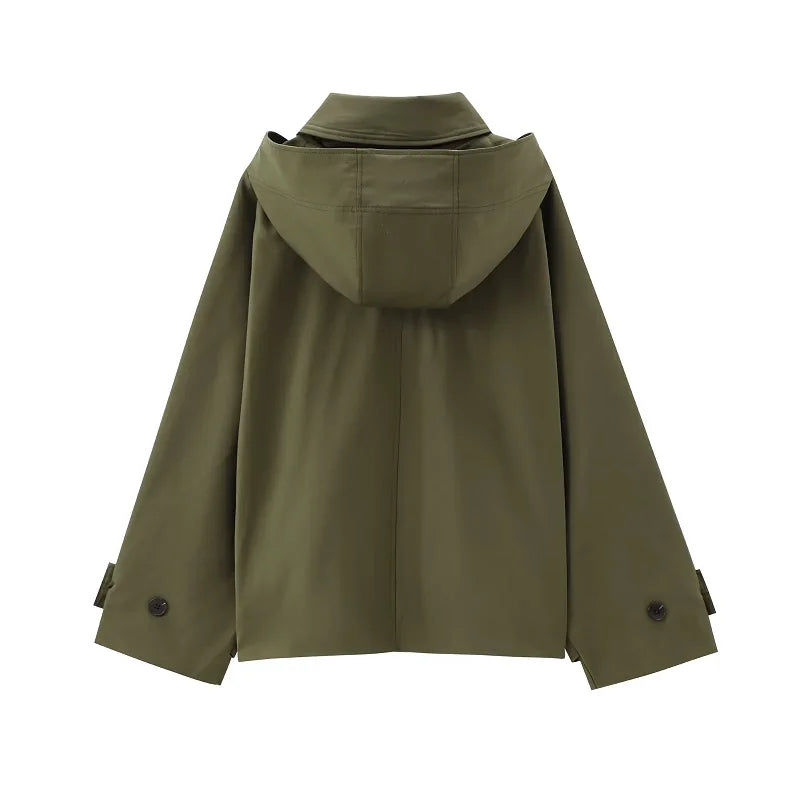 Chaqueta utilitaria con capucha de talla grande